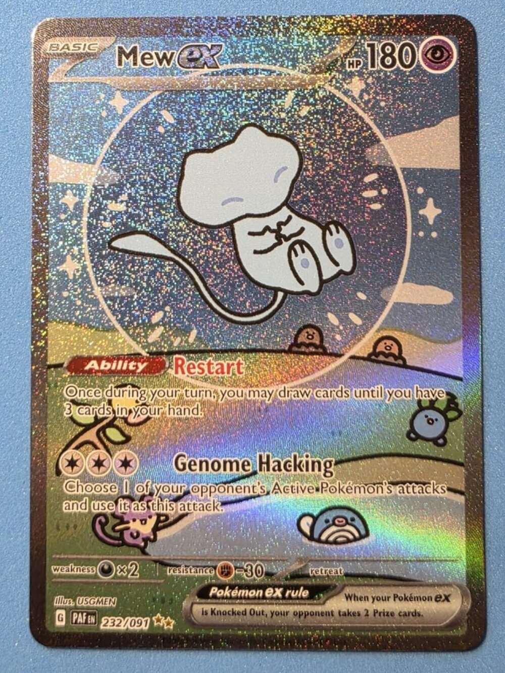 Mew ex 232/091 Sv: Paldean Fates Holo Special Illustration Rare - Bubble Mew